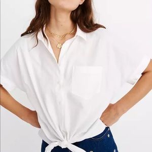 Madewell Short Sleeve Tie Front Shirt
